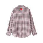 BITTERCELLS Oversized Blurry Check Shirt-Pink
