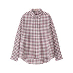BITTERCELLS Oversized Blurry Check Shirt-Pink