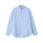 BITTERCELLS Oversized Brynn Stripe Shirt-Blue