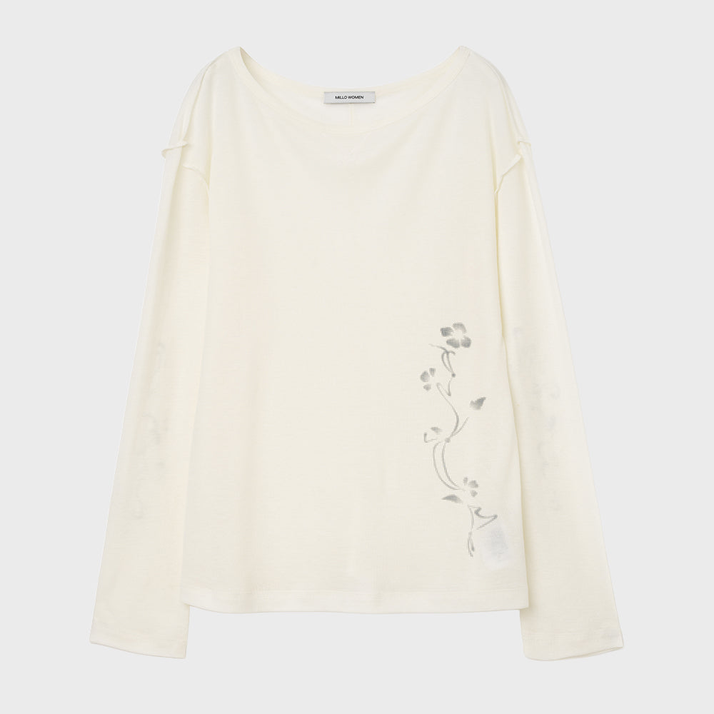 MILLO WOMEN Ribbed Tattoo Long Sleeve [Ivory]
