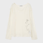 MILLO WOMEN Ribbed Tattoo Long Sleeve [Ivory]