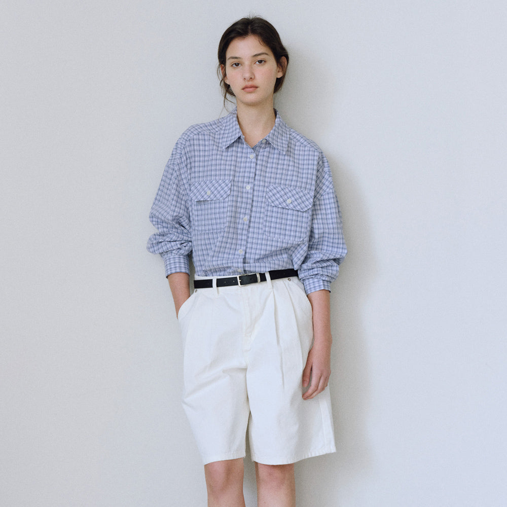 URAGO Two pocket check shirt_2colors