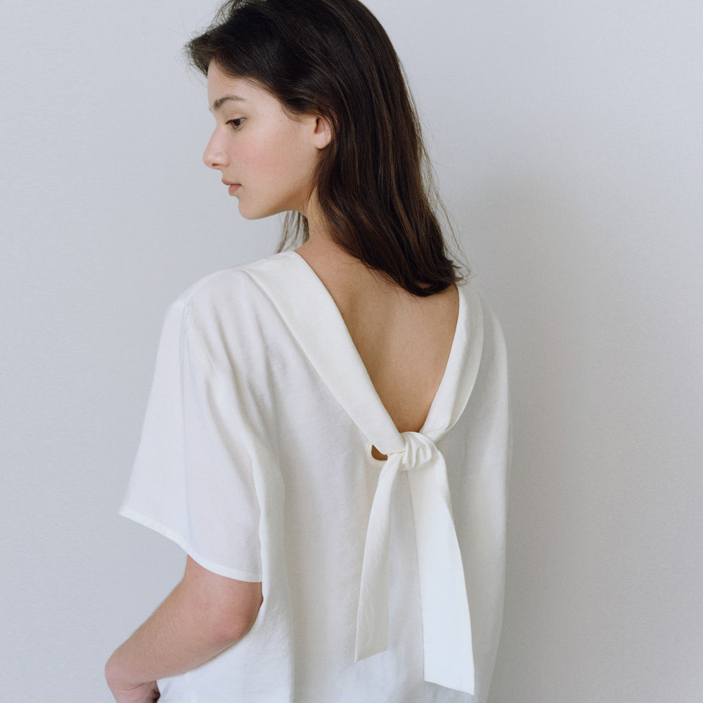 URAGO Back tie half blouse_2colors