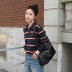 Siyazu [29CM Exclusive] SIKN2136 Classic Striped Collar Knit_Navy