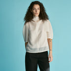 VAN ROHE [2nd] Sheer Scarf-Neck Blouse B305-90