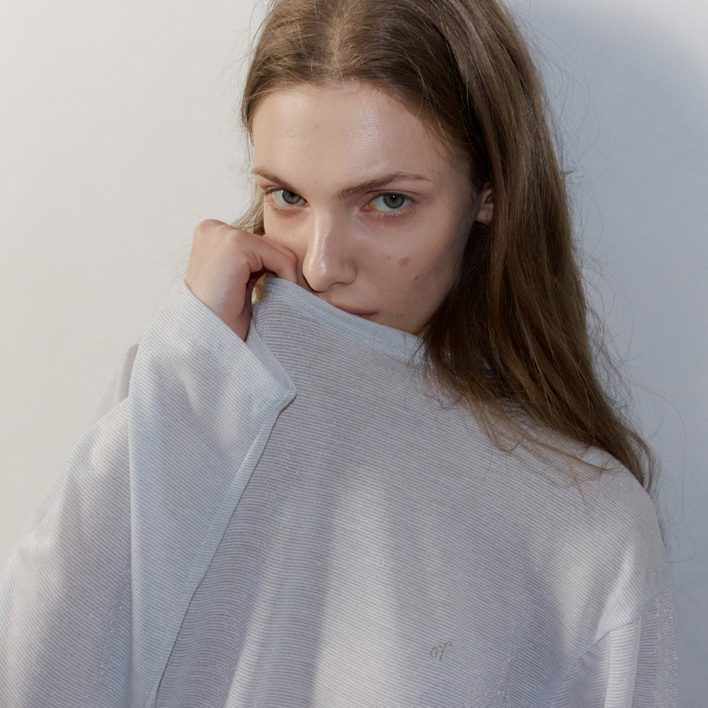 OVERDUE FLAIR STRIPE LONG SLEEVE T-SHIRT_SILVER