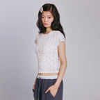 YOUHEE SHEEP PATTERN EYELET T-SHIRTS_WHITE