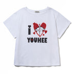 YOUHEE I LOVE OFF-SHOULDER T-SHIRTS_WHITE