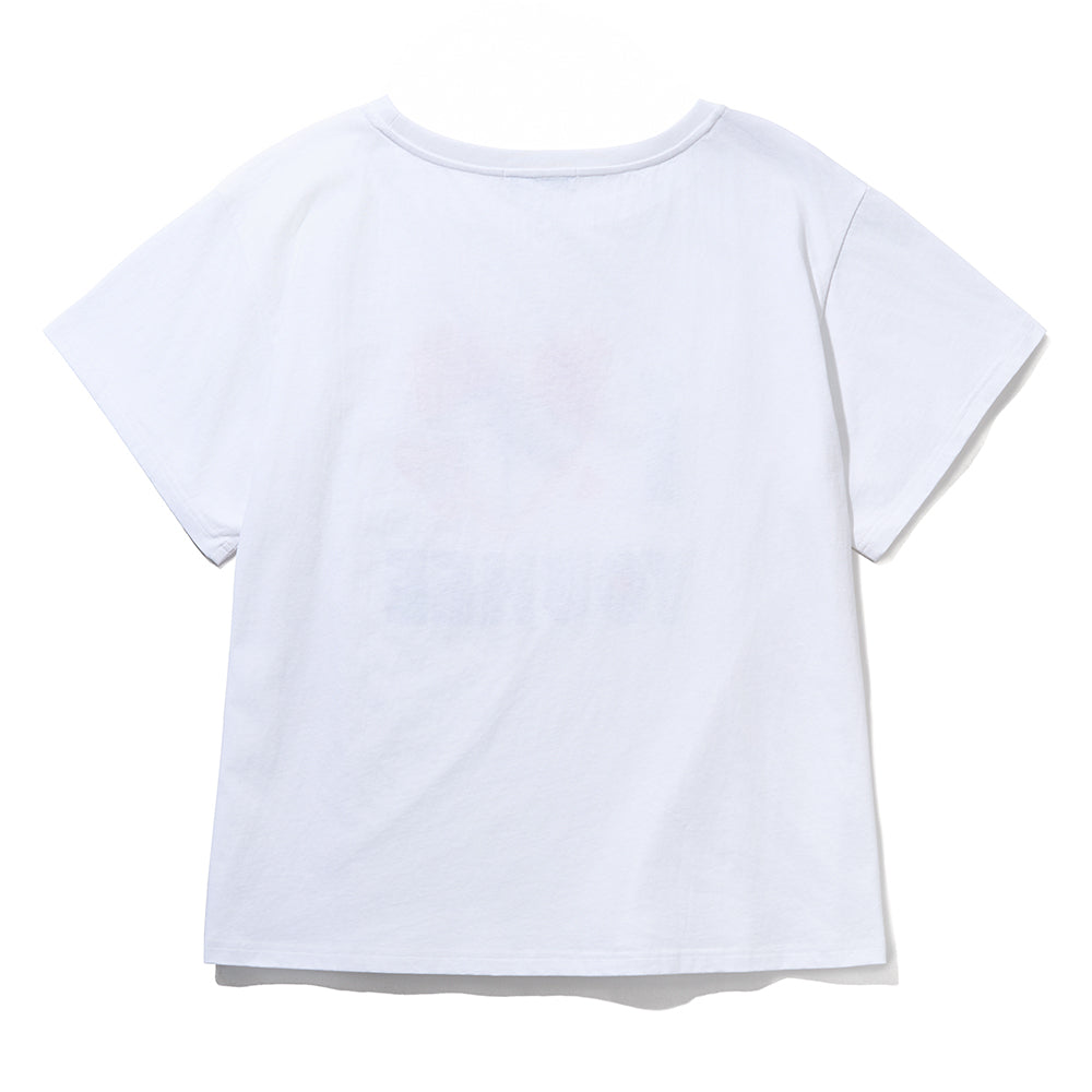 YOUHEE I LOVE OFF-SHOULDER T-SHIRTS_WHITE