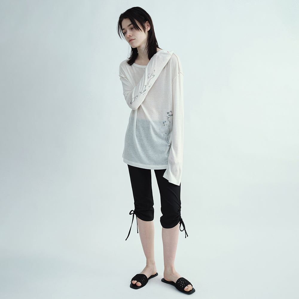 MILLO WOMEN Ribbed Tattoo Long Sleeve [Ivory]