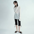MILLO WOMEN Ribbed Tattoo Long Sleeve [Ivory]