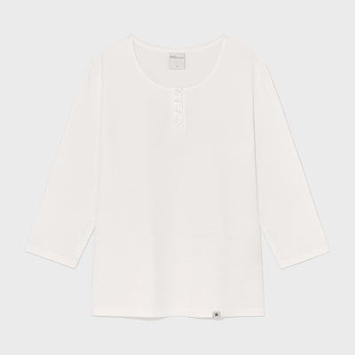 (w) TCM henley neck three-quarter sleeve (white)