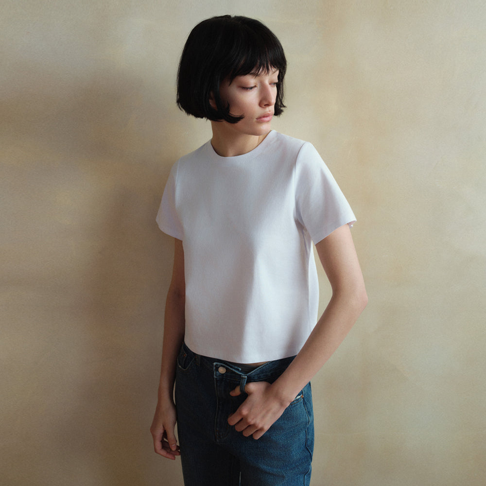 Siyazu SITP5242 Slim Regular Short Sleeve T-Shirt_White