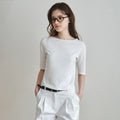 WEDNESDAYOASIS Basic Boatneck Half T-Shirt_3COLOR(W26TP05)