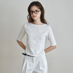 WEDNESDAYOASIS Basic Boatneck Half T-Shirt_3COLOR(W26TP05)
