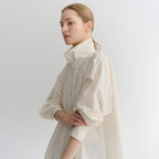 EAAH HIGH NECK SHIRRING SHIRT (CREAM)