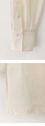 EAAH HIGH NECK SHIRRING SHIRT (CREAM)