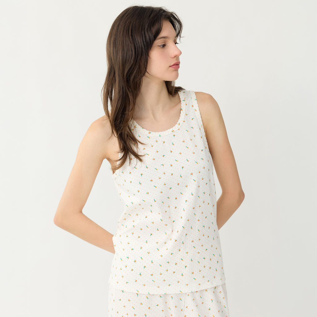 KOZNOK Romi Flower Women's Sleeveless T-Shirt