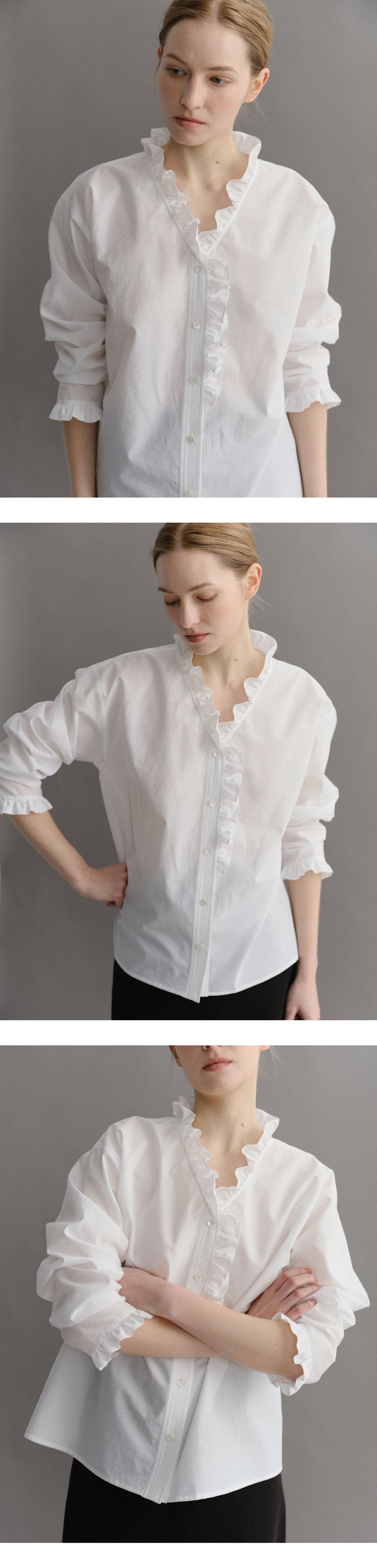 EAAH COVE RUFFLE SHIRT (WHITE)