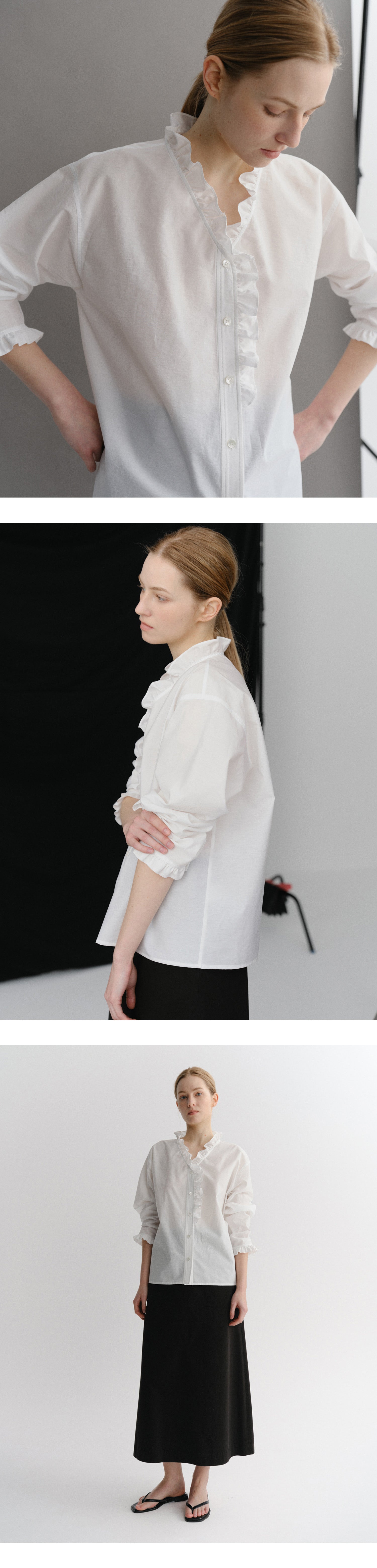 EAAH COVE RUFFLE SHIRT (WHITE)