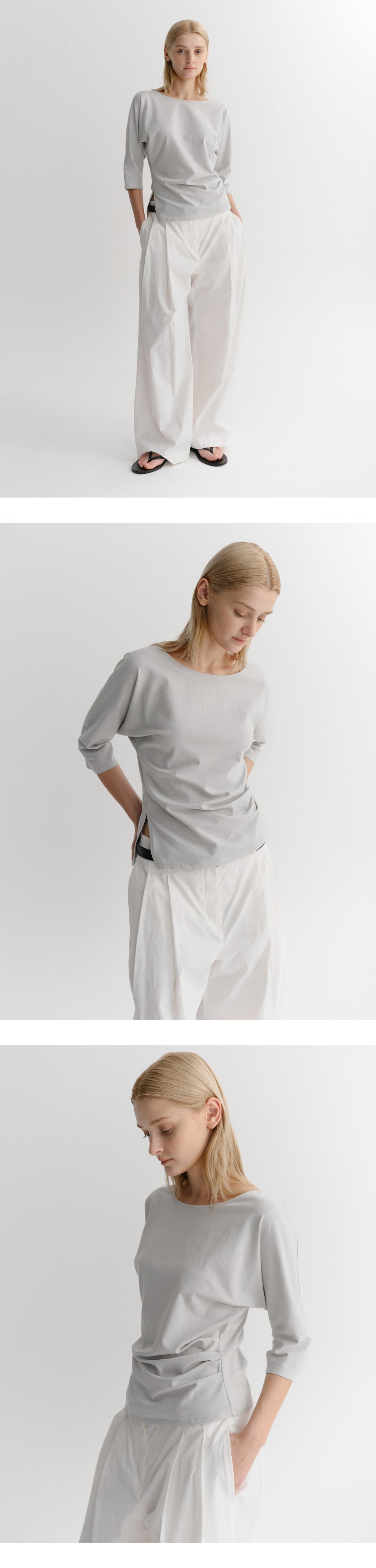 EAAH TILT TUCK T-SHIRT (LIGHT GREY)