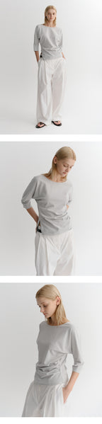 EAAH TILT TUCK T-SHIRT (LIGHT GREY)