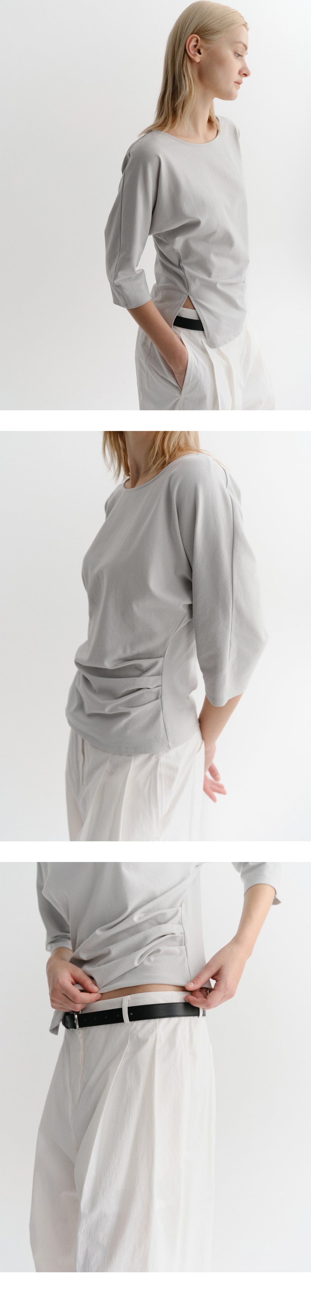 EAAH TILT TUCK T-SHIRT (LIGHT GREY)
