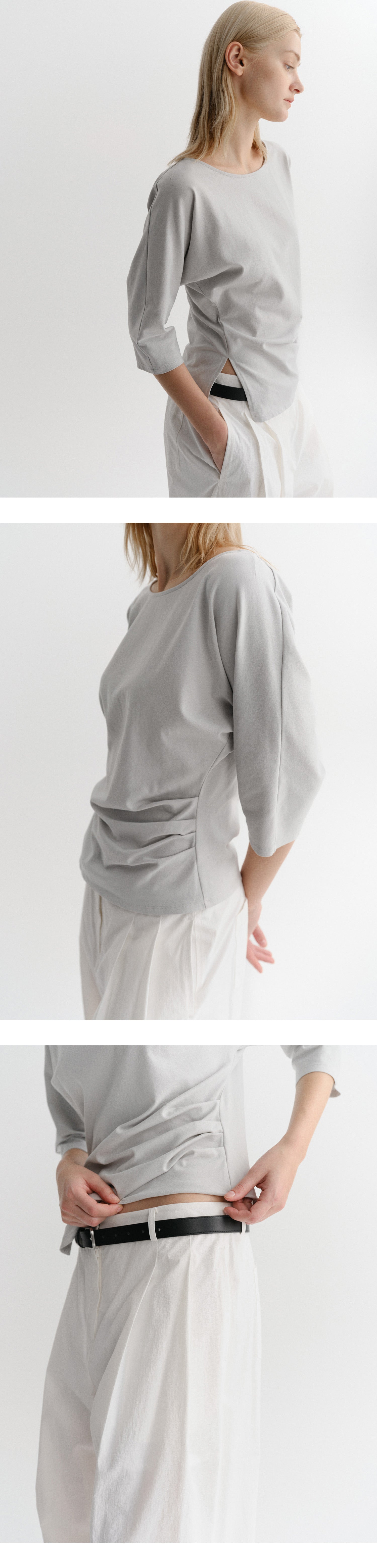 EAAH TILT TUCK T-SHIRT (LIGHT GREY)