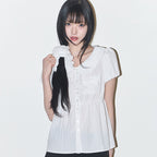 ILLIGO Foaming Ribbon Puff Blouse White