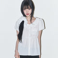 ILLIGO Foaming Ribbon Puff Blouse White