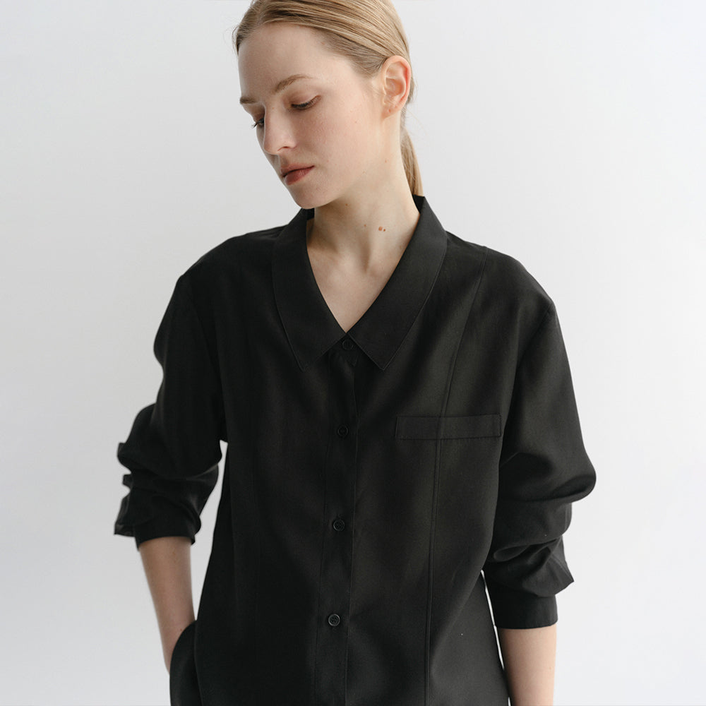 EAAH KYLA SHEER LINE SHIRT (BLACK)