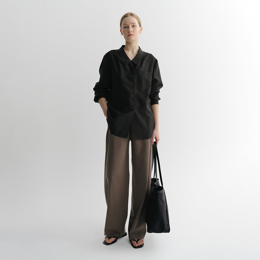 EAAH KYLA SHEER LINE SHIRT (BLACK)
