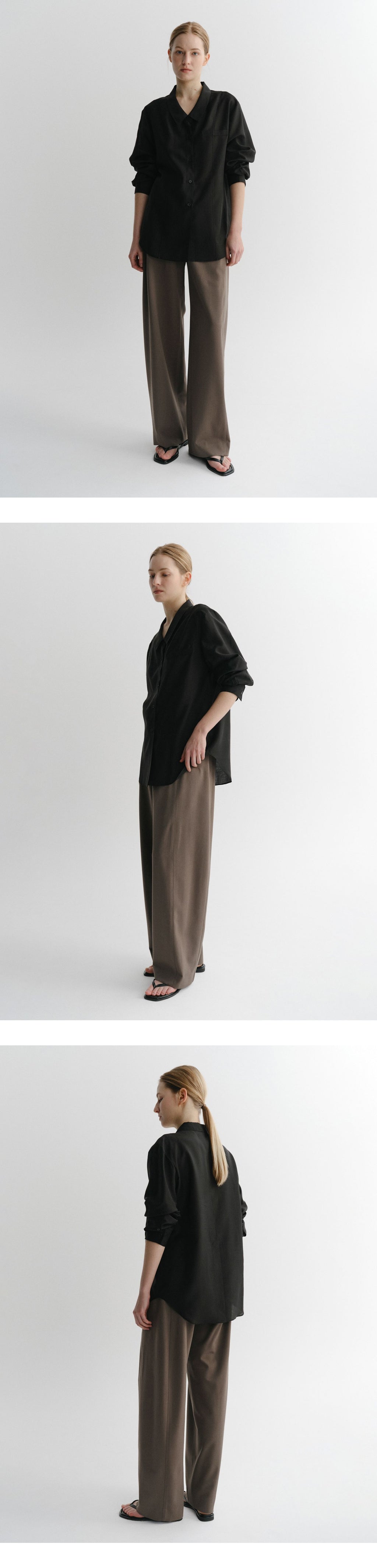 EAAH KYLA SHEER LINE SHIRT (BLACK)