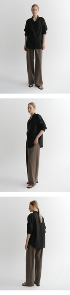 EAAH KYLA SHEER LINE SHIRT (BLACK)
