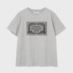 MILLO WOMEN Crochet graphic t-shirt [melange gray]
