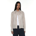PARTIMENTO WOMEN PWC 2WAY ASYMMETRIC CHECK SHIRT_BEIGE
