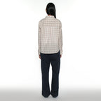 PARTIMENTO WOMEN PWC 2WAY ASYMMETRIC CHECK SHIRT_BEIGE