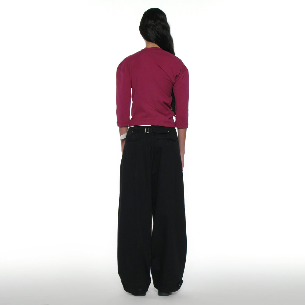 PARTIMENTO WOMEN PWC TWIST THREE-QUARTER SLEEVE TEE_PLUM