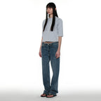 PARTIMENTO WOMEN PWC HENLEY NECK THREE-QUARTER SLEEVE TEE_MELANGE