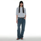 PARTIMENTO WOMEN PWC HENLEY NECK THREE-QUARTER SLEEVE TEE_MELANGE