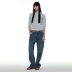 PARTIMENTO WOMEN PWC HENLEY NECK THREE-QUARTER SLEEVE TEE_MELANGE
