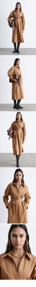 & Other Stories Belted midi dress (Brown)