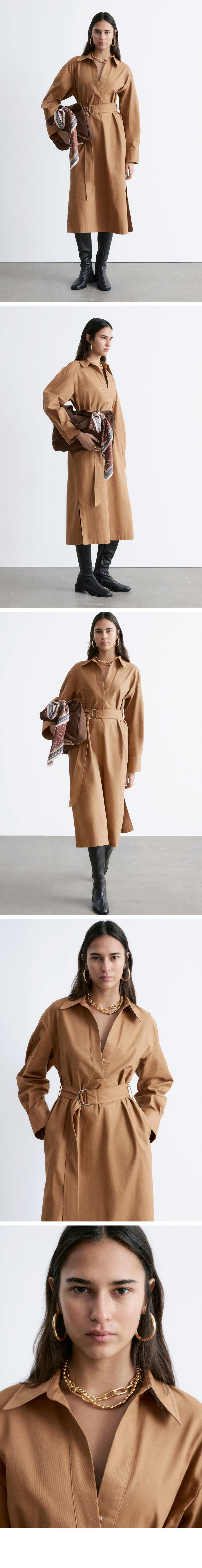 & Other Stories Belted midi dress (Brown)