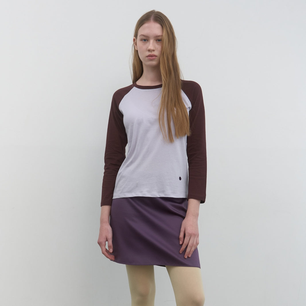 MA JOURNÉE SINGLE RAGLAN T-SHIRT_PURPLE/BROWN