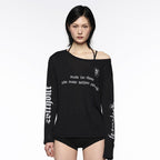ROCKCAKE Slogan Mesh Top - Black