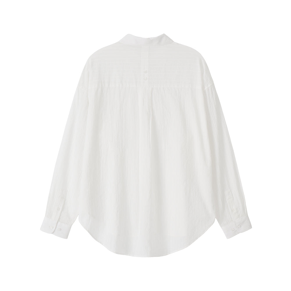 BITTERCELLS Ribbonette Overfit Shirt-White