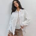 BITTERCELLS Ribbonette Overfit Shirt-White