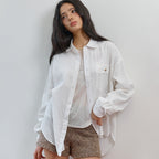 BITTERCELLS Ribbonette Overfit Shirt-White