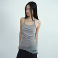 MILLO WOMEN Lace halter sleeveless top [gray]