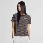 NEW BALANCE NBNEG2W422 / WOMEN Essential Basic Striped Short Sleeve T-Shirt (BROWN)